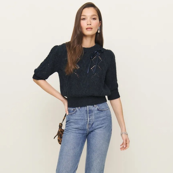 Reformation X Shrimps Cashmere Hearts Cable Crew - Picture 4 of 6